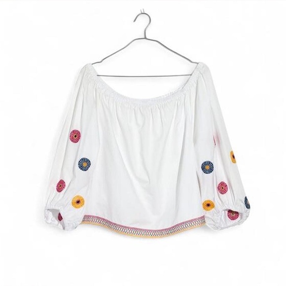 MADEWELL Embroidered Off-the-Shoulder Top {Small} - Picture 5 of 5
